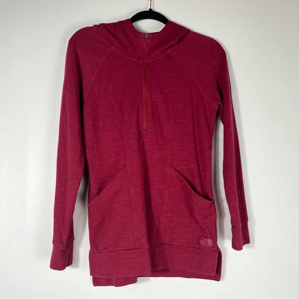 The North Face Womens S MO 1/2 Zip Pullover Hoodie Jacket Crushed Violets Maroon